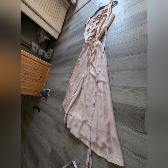 Bhldn Sachin & Babi Tnasy Blush Pink Ruffle Wrap Maxi Dress Gown Size 8 - Picture 2 of 10